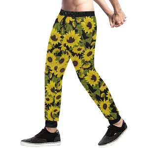 Sunflower Theme Pattern Unisex Casual Sweatpants