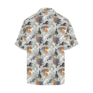 Greyhound Pattern Print Design 04 Men's All Over Print Hawaiian Shirt (Model T58)