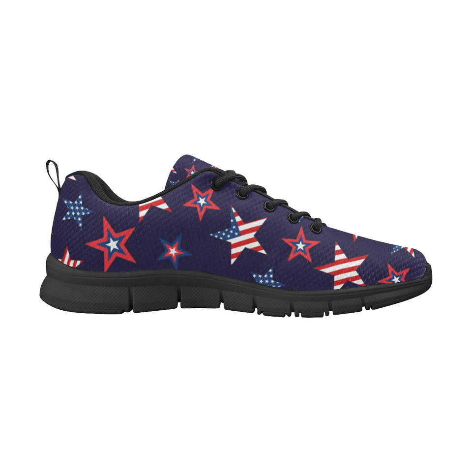 USA Star Pattern Theme Men's Sneakers Black