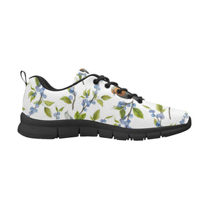 Blueberry Bird Pattern Men's Sneakers Black