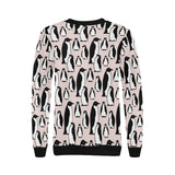 Penguin Pattern Background Women's Crew Neck Sweatshirt