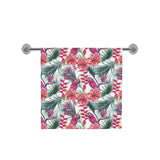 Pink Parrot Heliconia Pattern Bath Towel