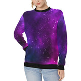 Pink Space Galaxy Pattern4 Women's Crew Neck Sweatshirt