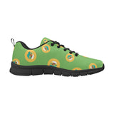 Bonsai Pattern Green Background Men's Sneakers Black