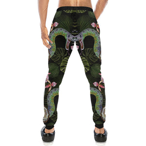 Snake Leaves Coconut Pattern Unisex Casual Sweatpants