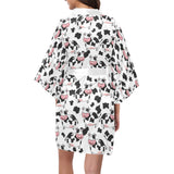 Cute Cow Pattern Women's Short Kimono Robe