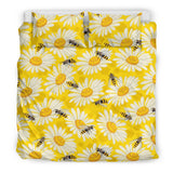 Bee Daisy Pattern Bedding Set