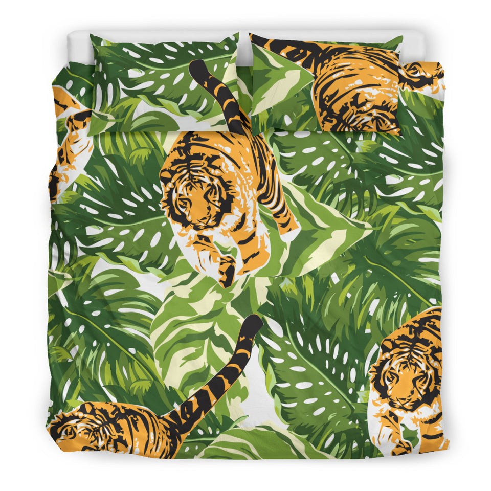 Bengal Tiger Pattern leaves Bedding Set