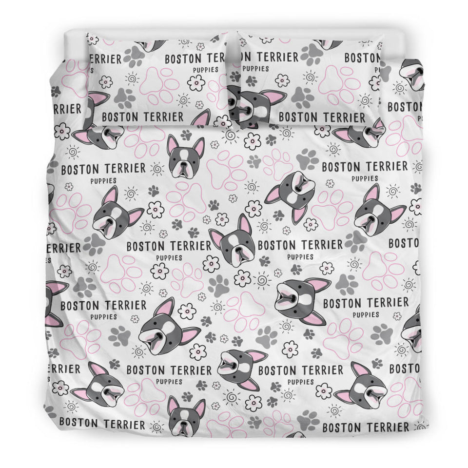 Boston Terrier Pattern Bedding Set