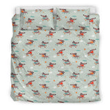 Dachshund Skating Pattern Bedding Set