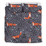 Fox Snow Winter Pattern Bedding Set