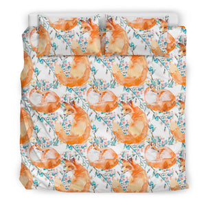 Fox Water Color Pattern Bedding Set