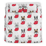 French Bulldog in Sock Pattern Bedding Set