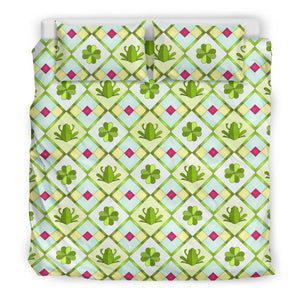 Frog Clover leaves Pattern Bedding Set