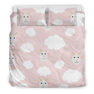 Goat Could Pink Pattern Bedding Set