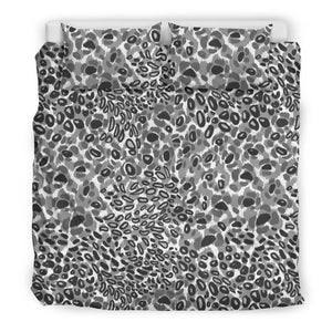 Gray Leopard Texture Pattern Bedding Set