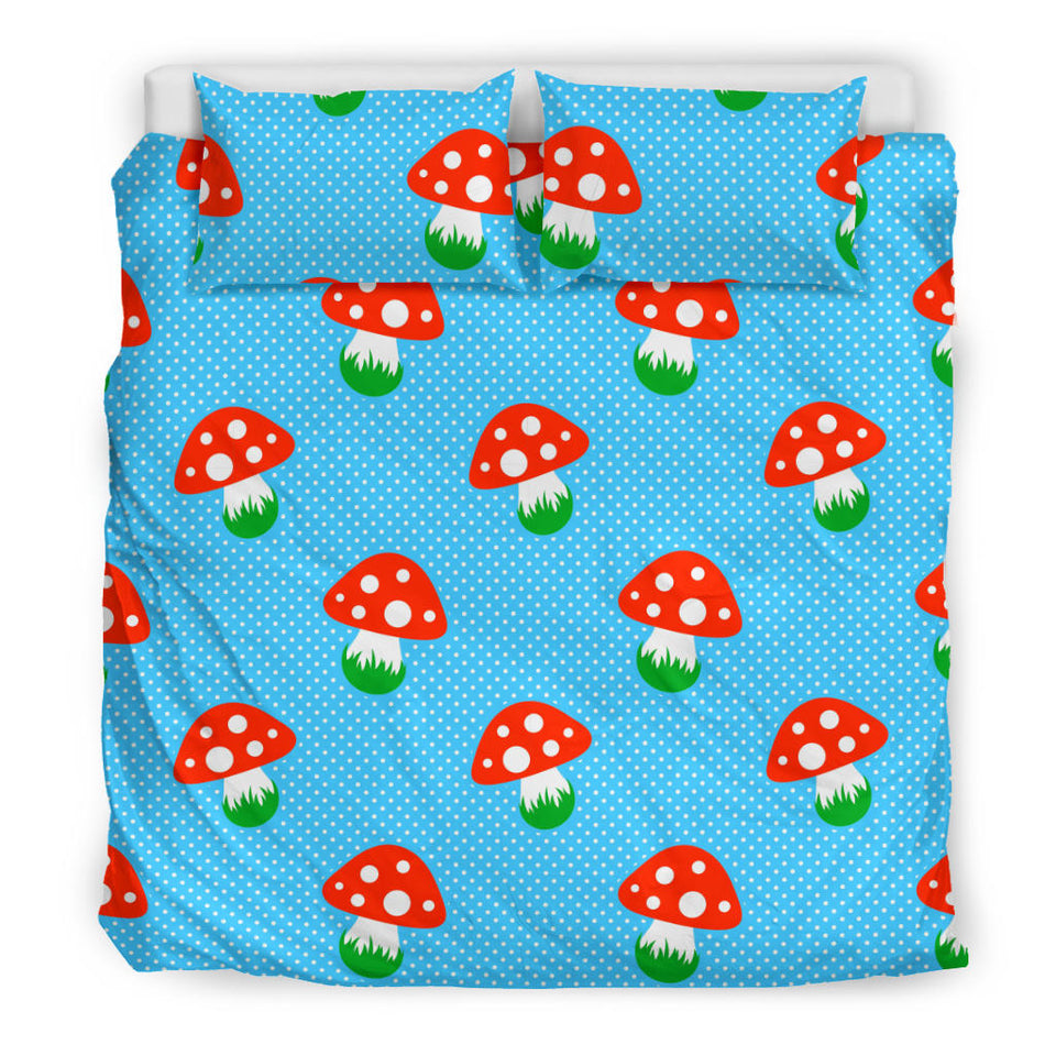 Mushroom Pokkadot Pattern Bedding Set