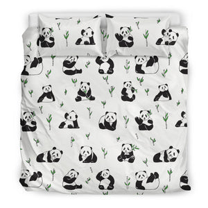 Panda Pattern Background Bedding Set