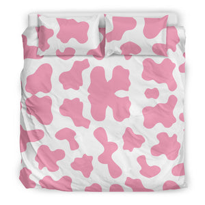 Pink Cow Skin Pattern Bedding Set