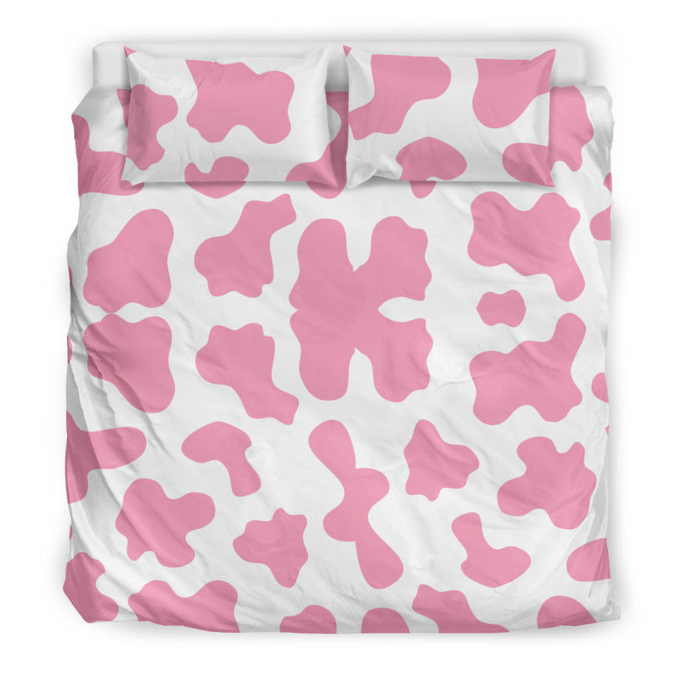 Pink Cow Skin Pattern Bedding Set