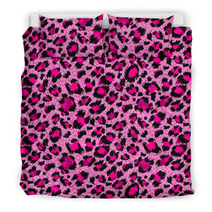 Pink Leopard Skin texture Pattern Bedding Set