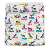 Beagle Yoga Pattern Bedding Set