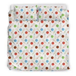 Bowling Ball and Pin Pattern Bedding Set