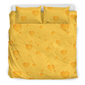 Cheese Heart Texture Pattern Bedding Set