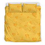 Cheese Heart Texture Pattern Bedding Set