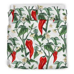 Chili Leaves Flower Pattern Bedding Set