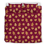 Christmas Ginger Cookie Pattern Background Bedding Set