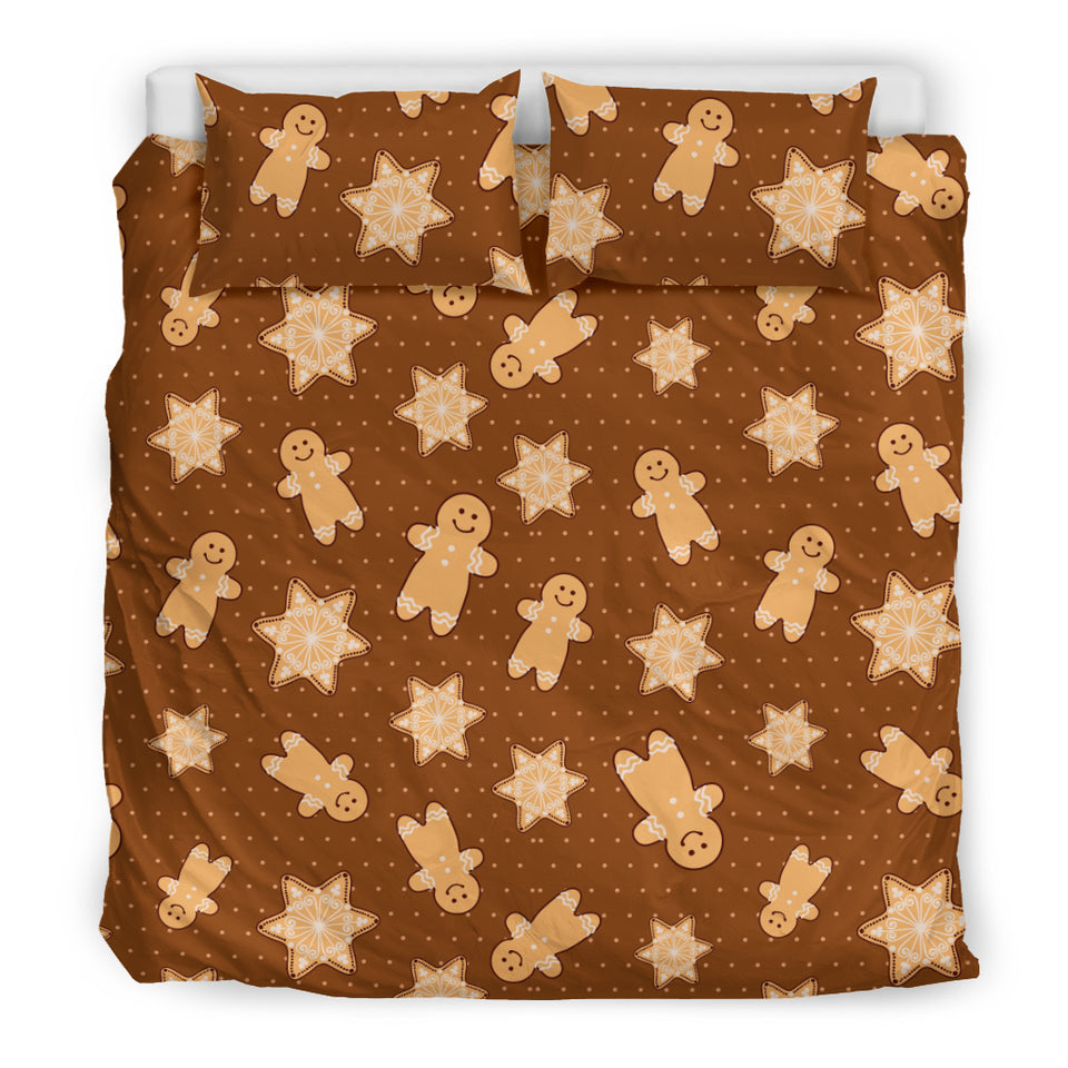 Christmas Gingerbread Cookie Pattern Bedding Set