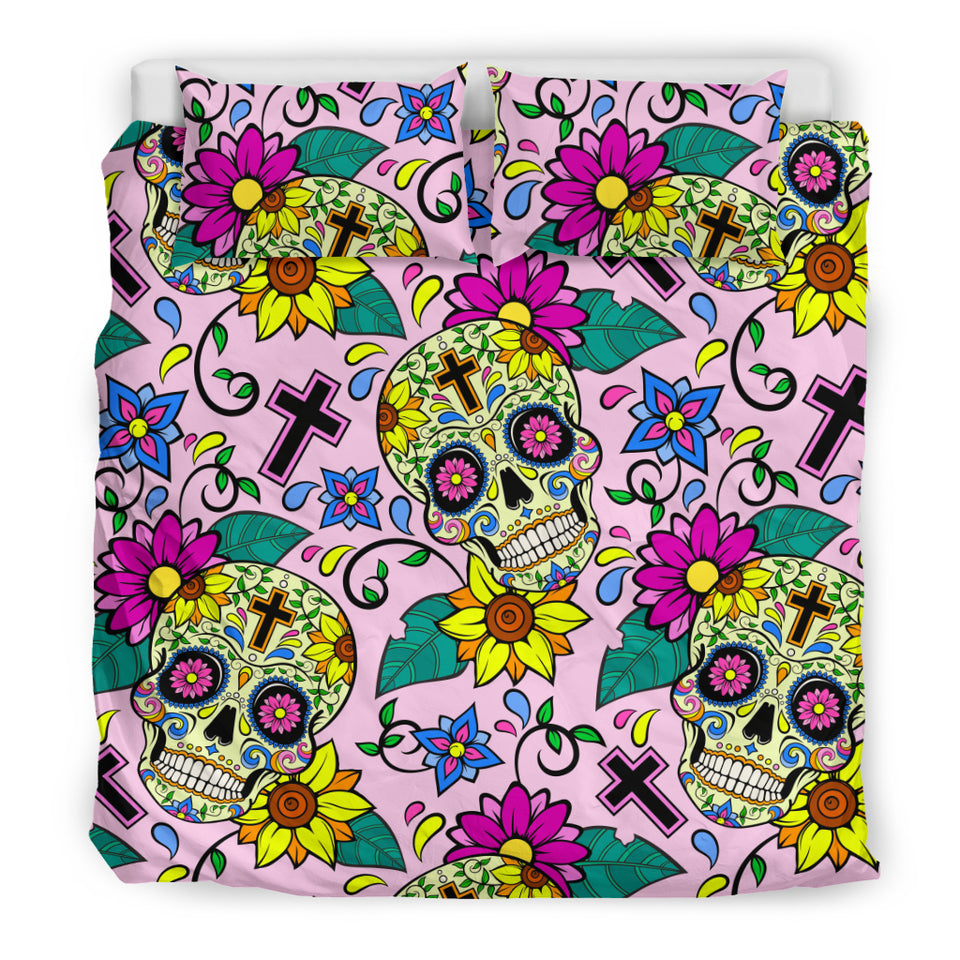 Colorful Suger Skull Pattern Bedding Set