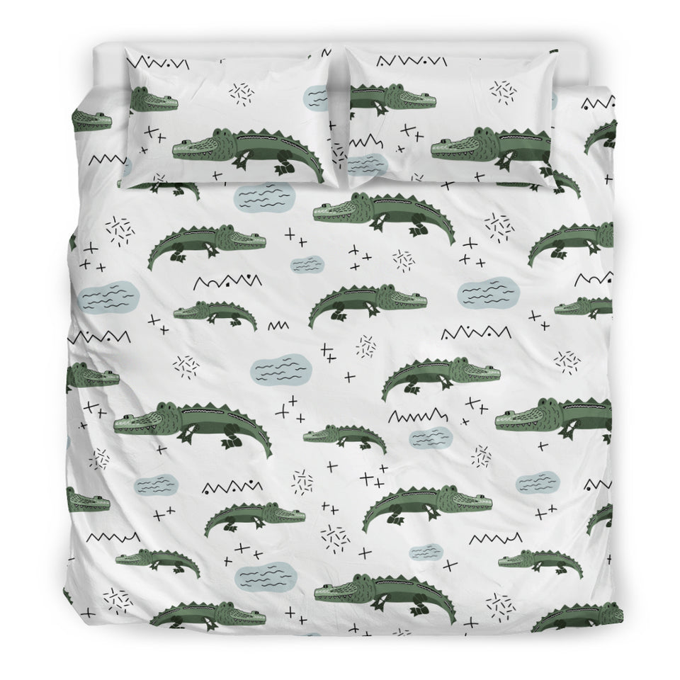 Crocodile Pattern Background Bedding Set