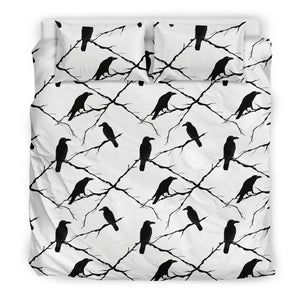 Crow Pattern Background Bedding Set