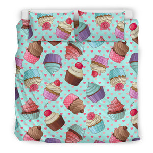 Cup Cake Heart Pattern Bedding Set