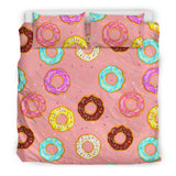 Donut Pattern Pink Background Bedding Set