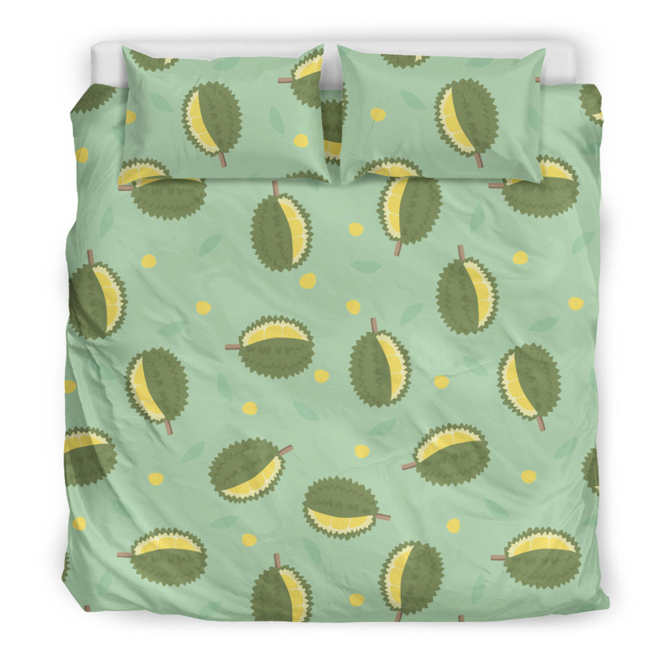 Durian Pattern Green Background Bedding Set