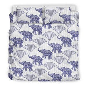 Elephant Pattern Background Bedding Set