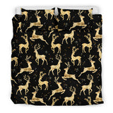 Gold Deer Pattern Bedding Set