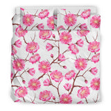 Pink Sakura Pattern Bedding Set