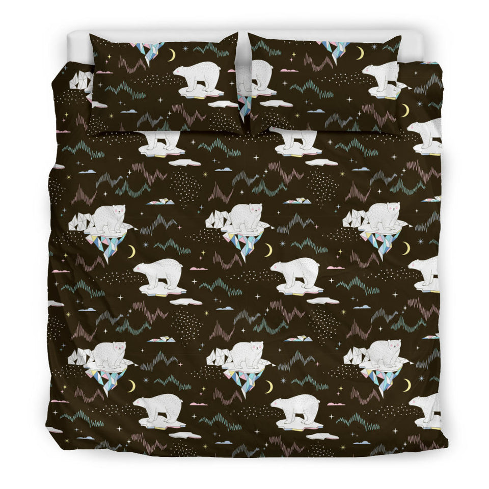 Polar Bear Pattern Background Bedding Set