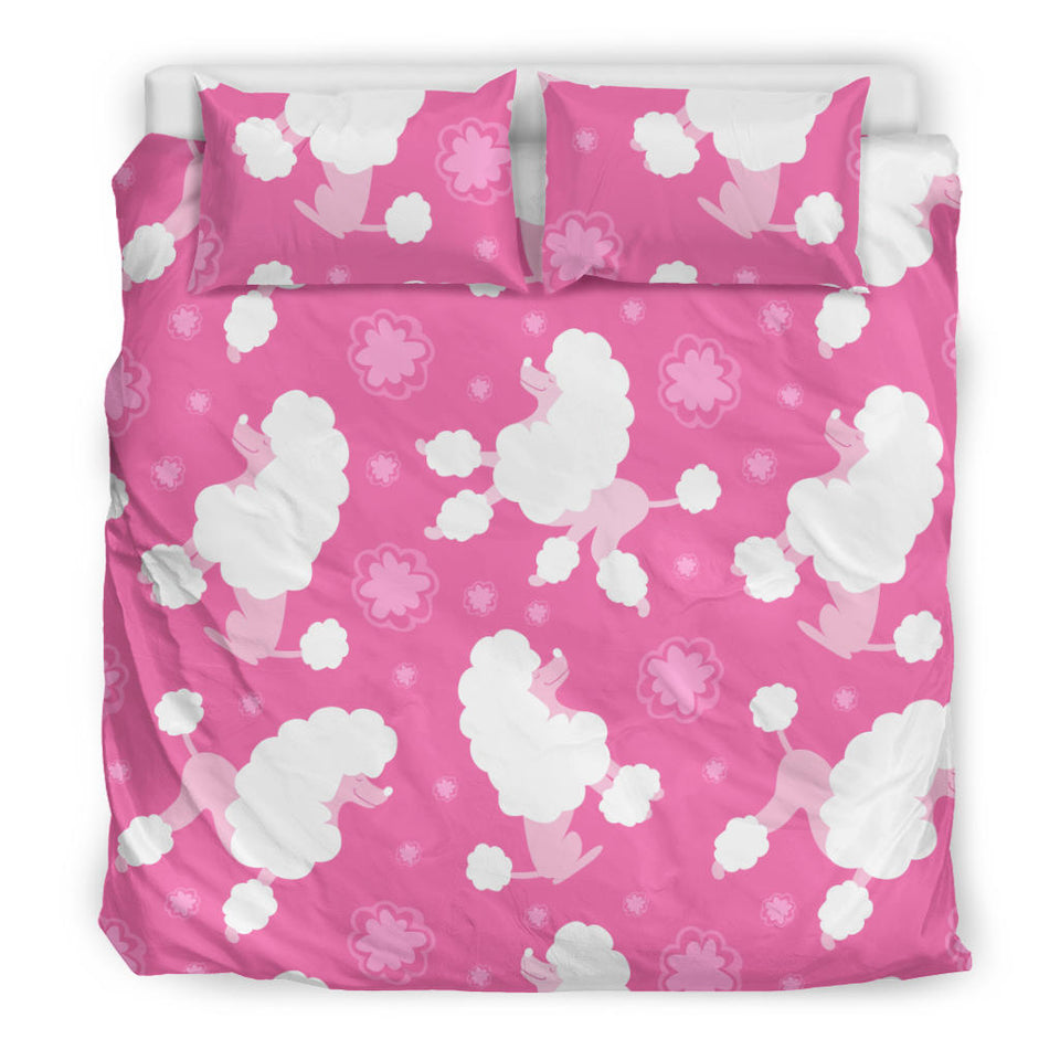 Poodle Pink Theme Pattern Bedding Set