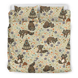 Raccoon Pattern Bedding Set