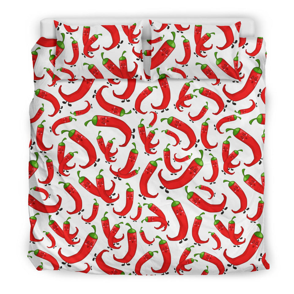 Red Chili Pattern Bedding Set