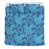 Sea Turtle Blue Tribal Pattern Bedding Set