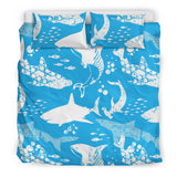 Shark Pattern Blue Theme Bedding Set