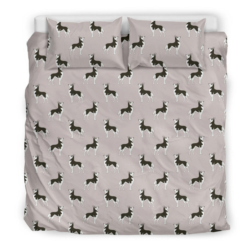 Siberian Husky Pattern Background Bedding Set