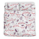 Sloth Leaves Pattern Bedding Set