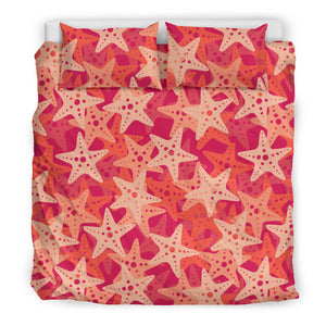 Starfish Red Theme Pattern Bedding Set